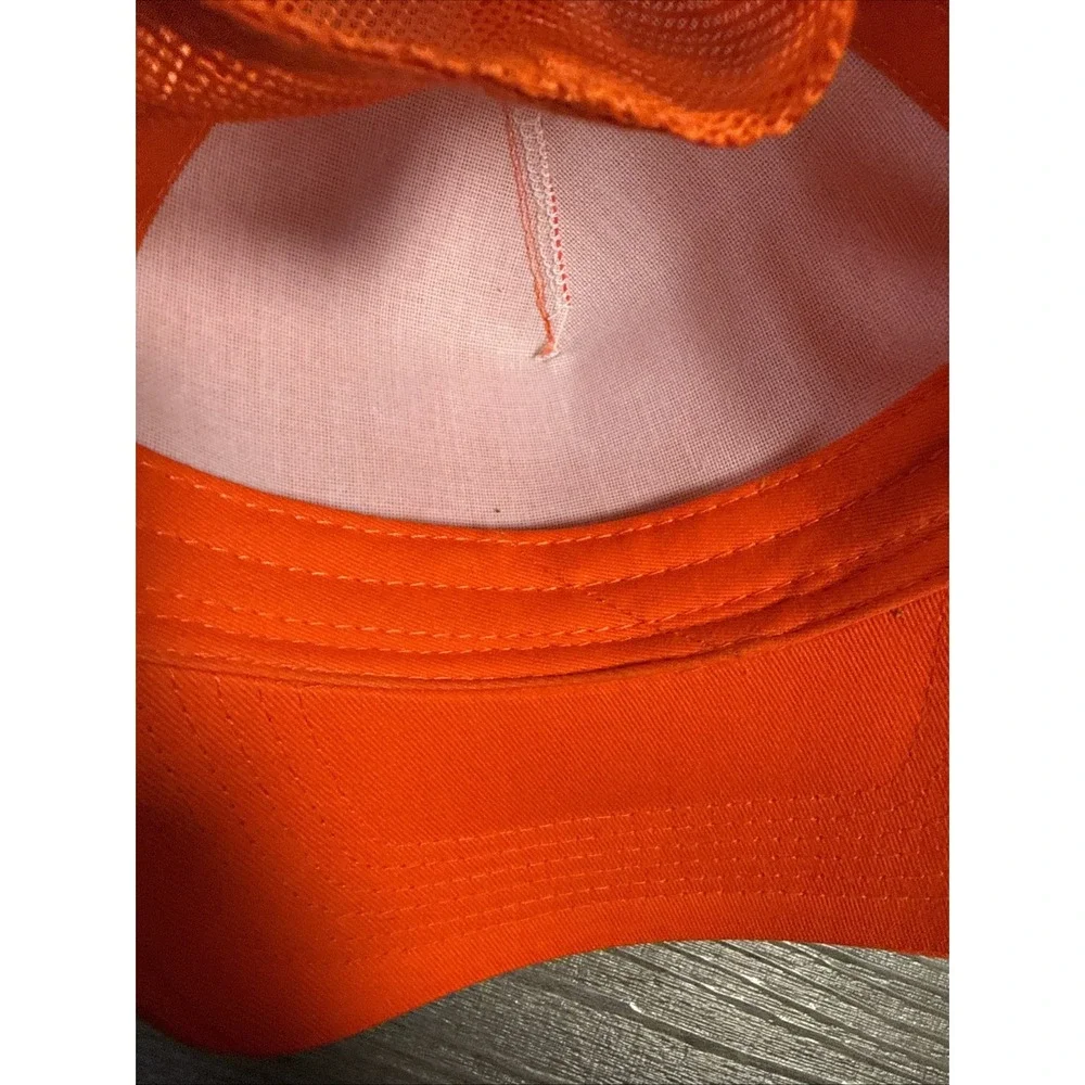 Bass Pro Shops Fish Logo Trucker Hat Cap, Adjustable Orange Green Mesh